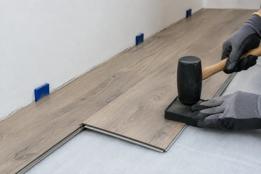 Illustration (visuel non contractuel) : Sols vinyles rigides LVT clipsables 100% étanches