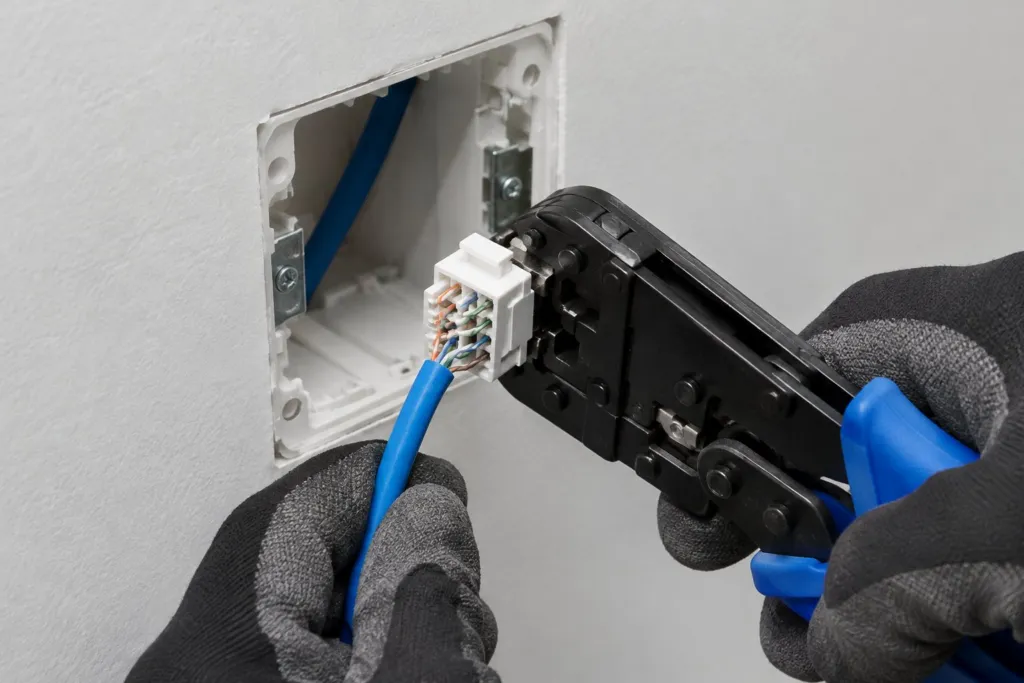 Illustration (visuel non contractuel) : Réseau fibre, Prises RJ45 & Espace télétravail